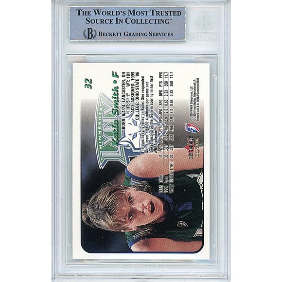 Katie Smith Signed 2000 WNBA Dominion Basketball Card Beckett Lynx Autograph - Picture 3 of 5